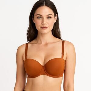 SKIMS Fits Everybody Women's 40DD Bra Cocoa Removable Adjustable Straps 2nd Skin